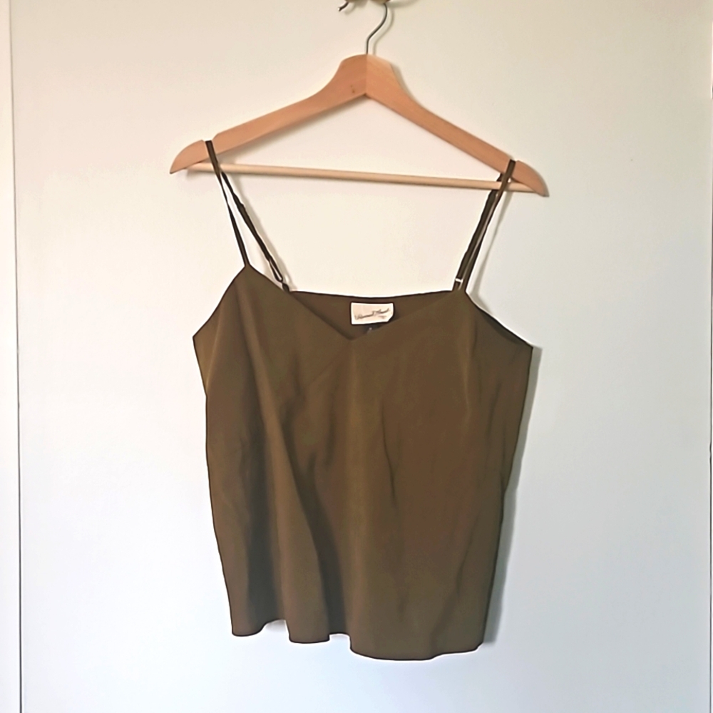 Mossy Green-Brown Crop Top